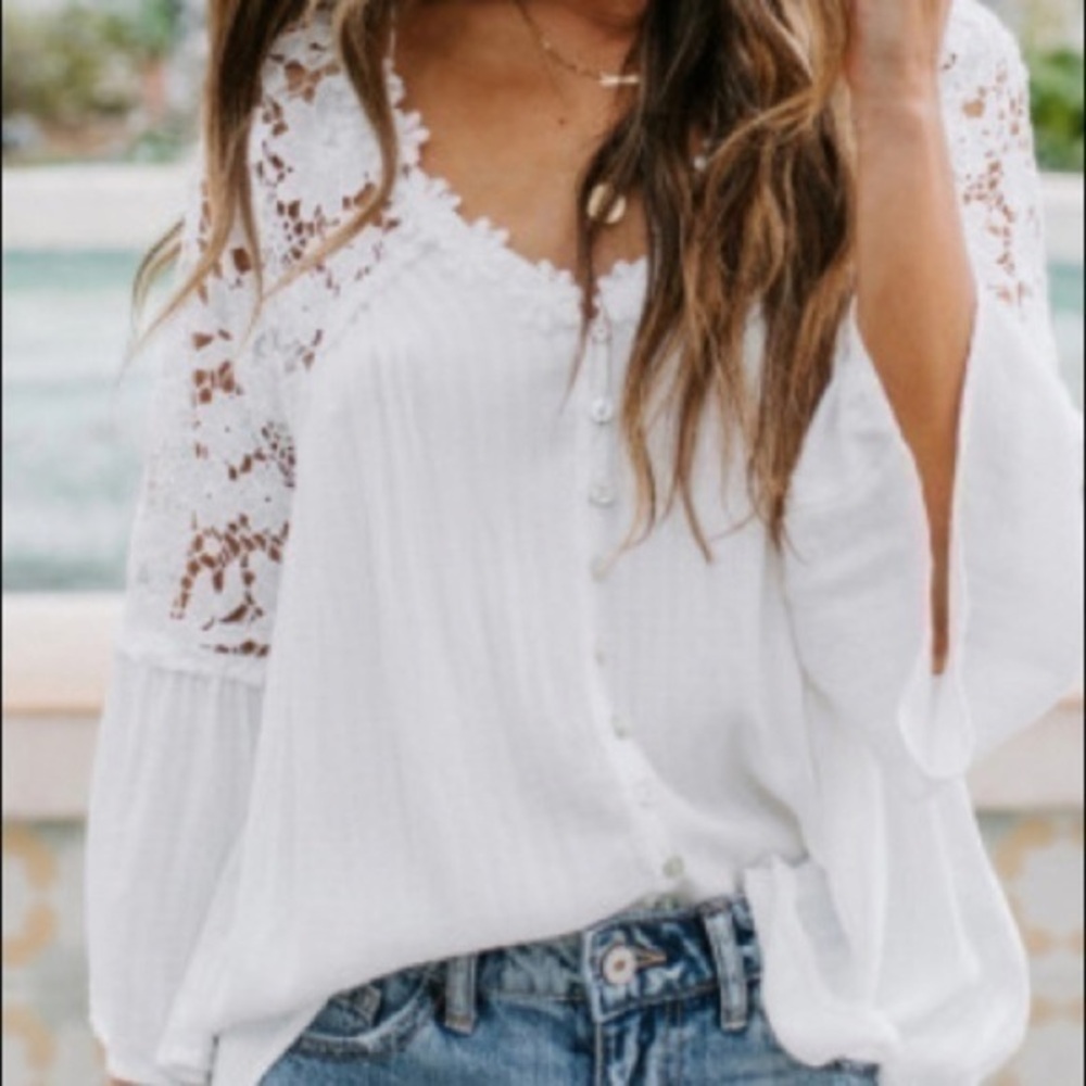 White Crotchet Top